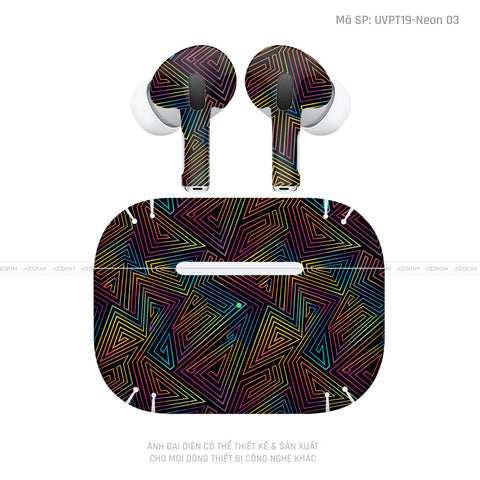 Dán Skin Tai Nghe Airpod 3 Vân Nổi Neon 03 | UVPT19