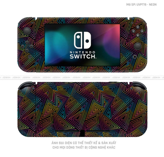 Dán Skin Máy Chơi Game Nintendo Switch Vân Neon 03 | UVPT19