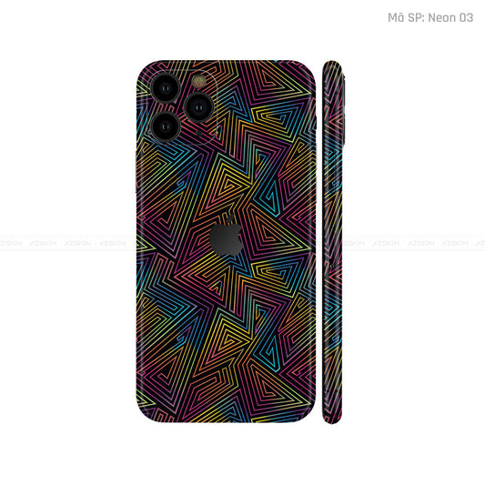 Dán Skin IPhone 11 Series Vân Nổi Neon 03 | UVPT19