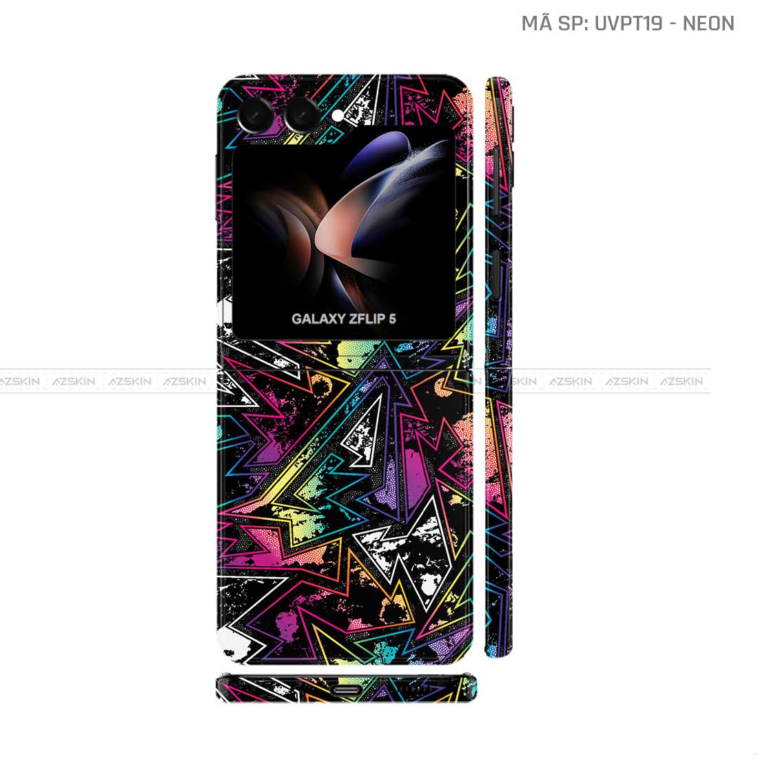 Dán Skin Galaxy Z Flip5 Vân Neon 04 | UVPT19