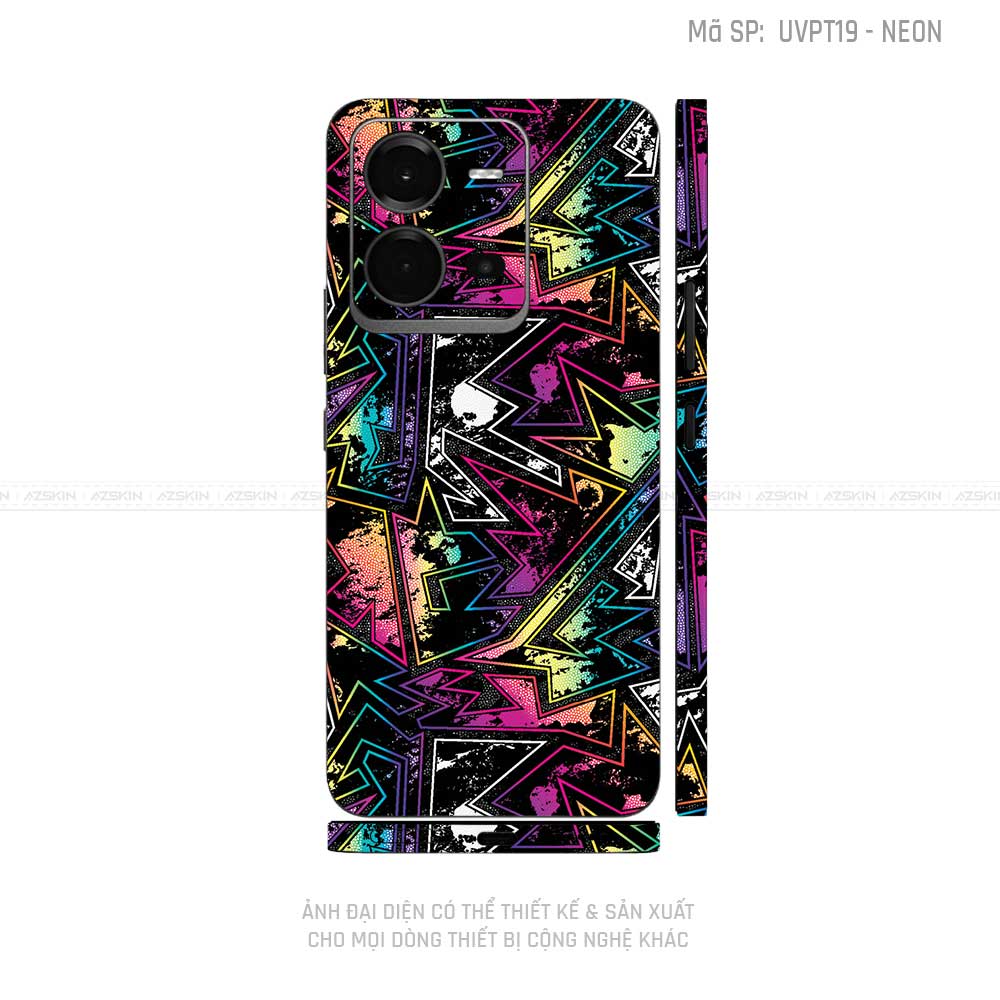Dán Skin Vivo V Series Vân Neon 04 | UVPT19