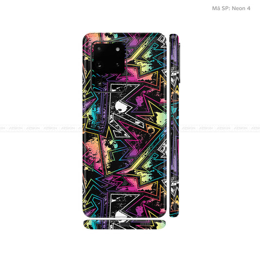 Dán Skin Galaxy S20 Series Vân Neon 04 | UVPT19
