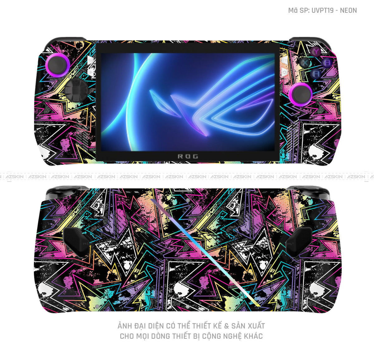 Dán Skin Máy Chơi Game Asus ROG Vân Neon 04 | UVPT19