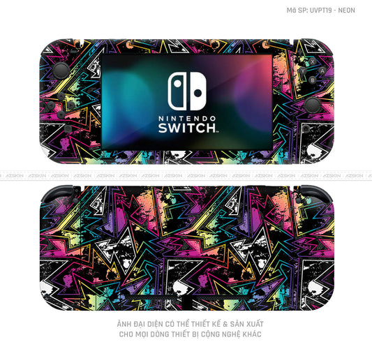 Dán Skin Máy Chơi Game Nintendo Switch Vân Neon 04 | UVPT19