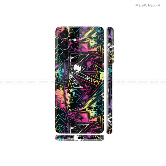 Dán Skin Galaxy S21 Series Vân Neon 04 | UVPT19