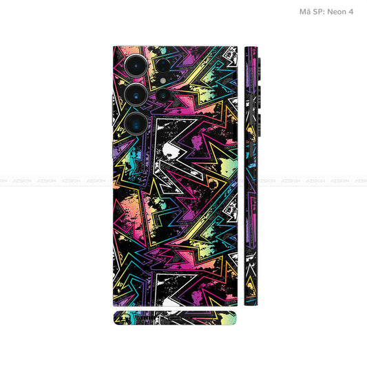 Dán Skin Samsung Galaxy S24 Series Vân Nổi Neon 04 | UVPT19