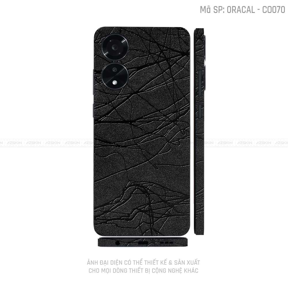 Miếng Dán Skin Điện Thoại OPPO A Series Màu Đen Vân Đá | CO-070