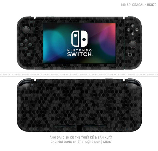 Dán Skin 3M/Oracal Máy Chơi Game Nintendo Switch Tổ Ong Đen | HC070