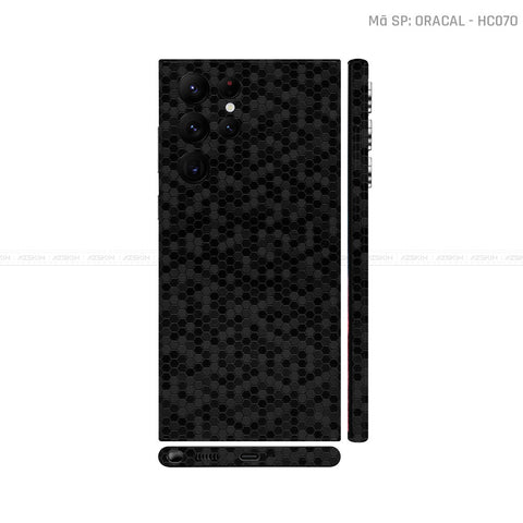 Dán Skin Galaxy S22 Series Vân Tổ Ong Đen | HC070