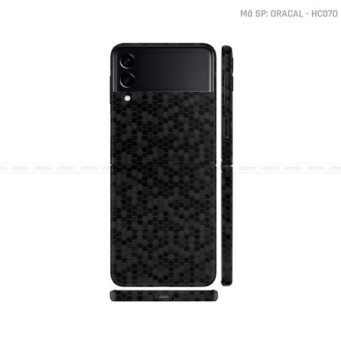 Dán Skin Galaxy Zflip4 Vân Tổ Ong Đen | HC070