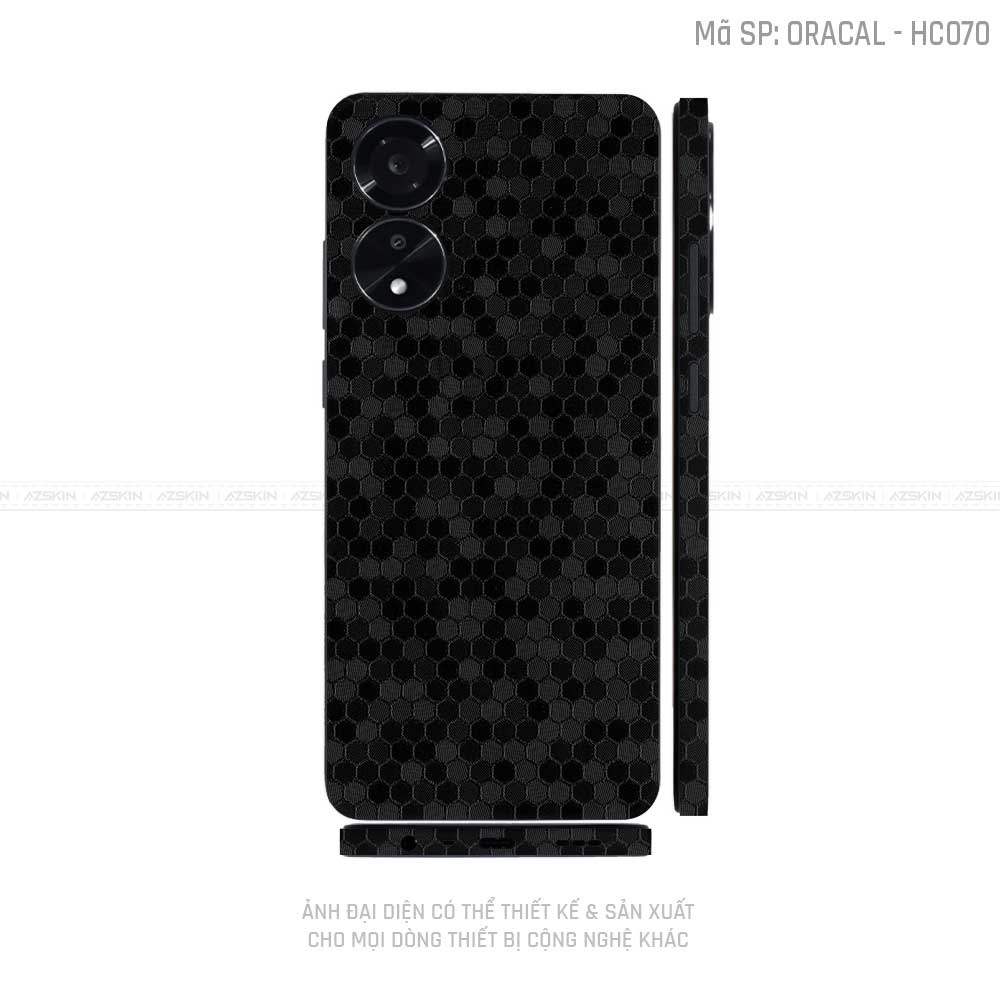 Miếng Dán Skin Điện Thoại OPPO A Series Màu Đen Tổ Ong | HC070