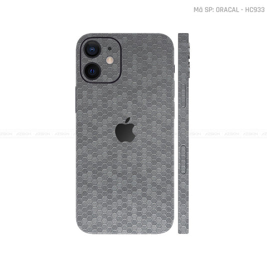 Dán Skin IPhone 12 Series Vân Tổ Ong Xám | HC933