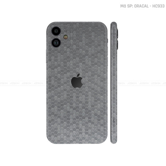 Dán Skin IPhone 11 Series Vân Tổ Ong Xám | HC933