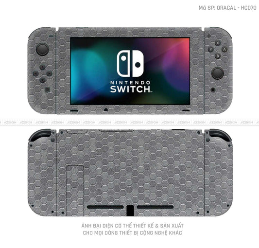 Dán Skin 3M/Oracal Máy Chơi Game Nintendo Switch Tổ Ong Xám | HC933