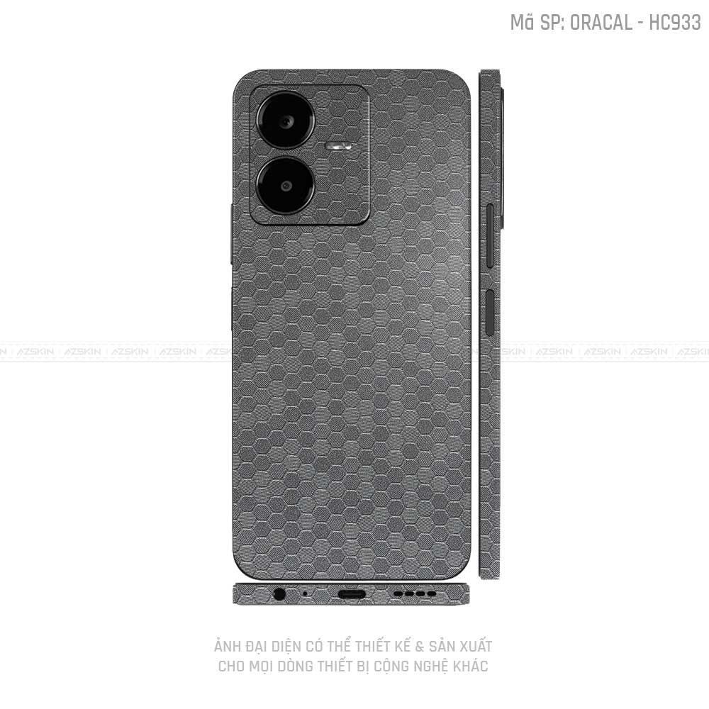 Dán Skin Vivo Y Series Vân Tổ Ong Xám | HC933