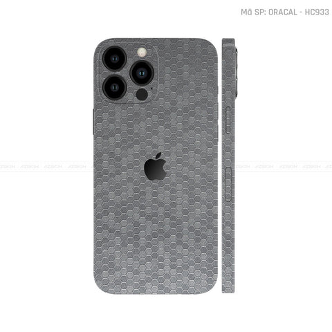 Dán Skin IPhone 12 Series Vân Tổ Ong Xám | HC933