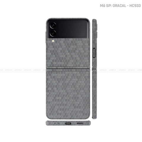 Dán Skin Galaxy Zflip3 Vân Tổ Ong Xám | HC933