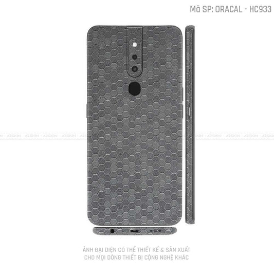 Miếng Dán Skin Điện Thoại OPPO F Series Vân Tổ Ong Xám | HC933