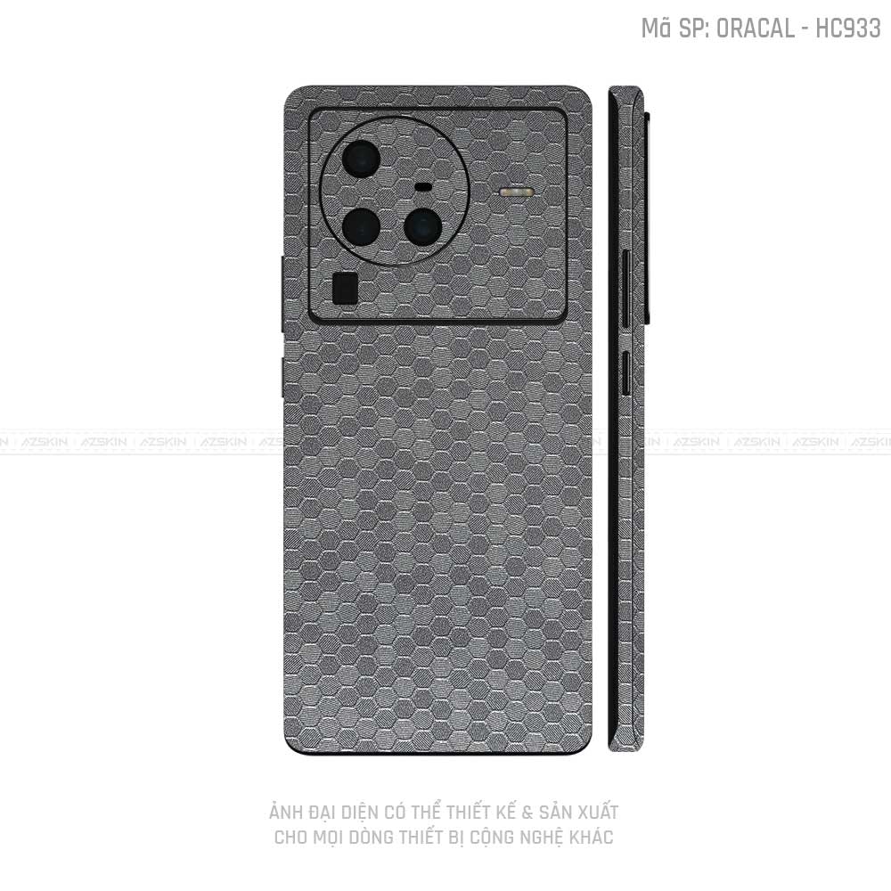Dán Skin Vivo X Series Vân Tổ Ong Xám | HC933