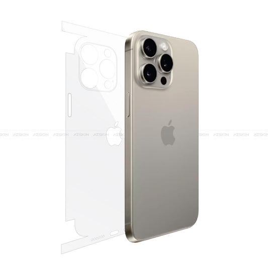 Miếng dán PPF iPhone 15 Pro Max full lưng viền màu titan