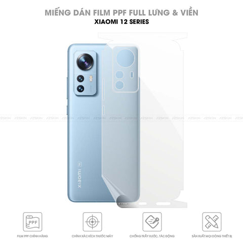 Miếng dán PPF Xiaomi 12 / 12 Pro / 12X full lưng viền