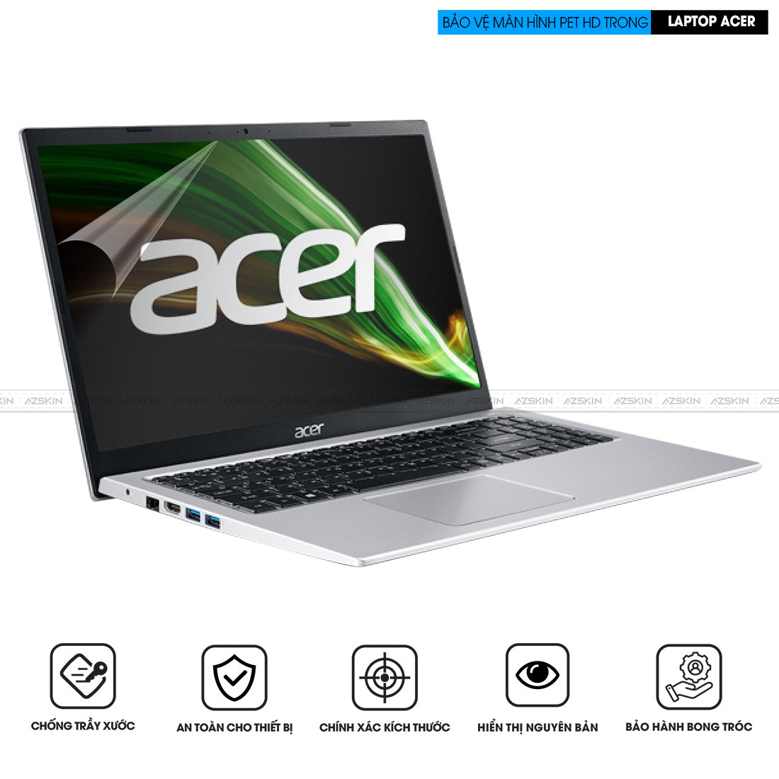 Miếng dán màn hình Laptop Acer PET HD trong suốt bóng