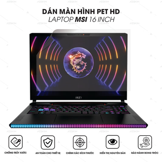 Miếng Dán Màn Hình Laptop MSI 16 Inch
