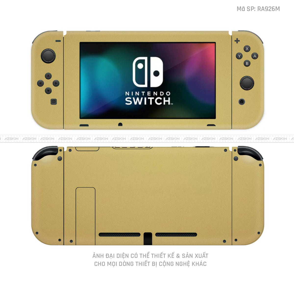 Dán Skin Máy Chơi Game Nintendo Switch Màu Vàng Gold | RA926M