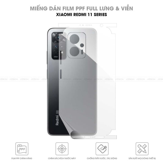 Miếng dán PPF Xiaomi Redmi Note 11 / 11 Pro / 11S full lưng viền