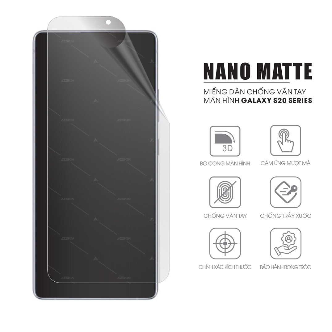 Miếng dán màn hình chồng vân tay cho điện thoại Samsung Galaxy S20 5G / Plus / Ultra/ FE