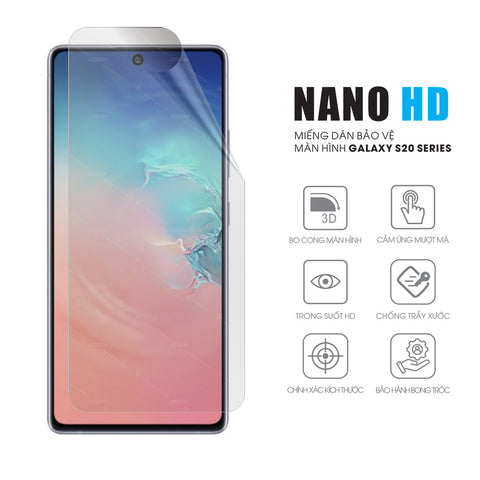 Miếng dán màn hình điện thoại Samsung Galaxy S20 series Nano HD trong suốt