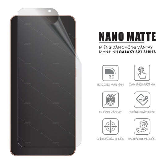 Miếng dán màn hình chống bám vân tay cho Samsung Galaxy S21 / Plus / Ultra / FE