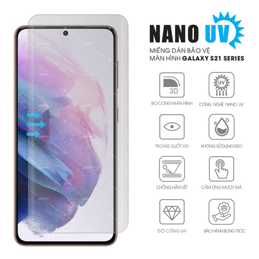 Miếng dán màn hình S21 / S21 Plus / S21 Ultra Nano UV cứng như cường lực