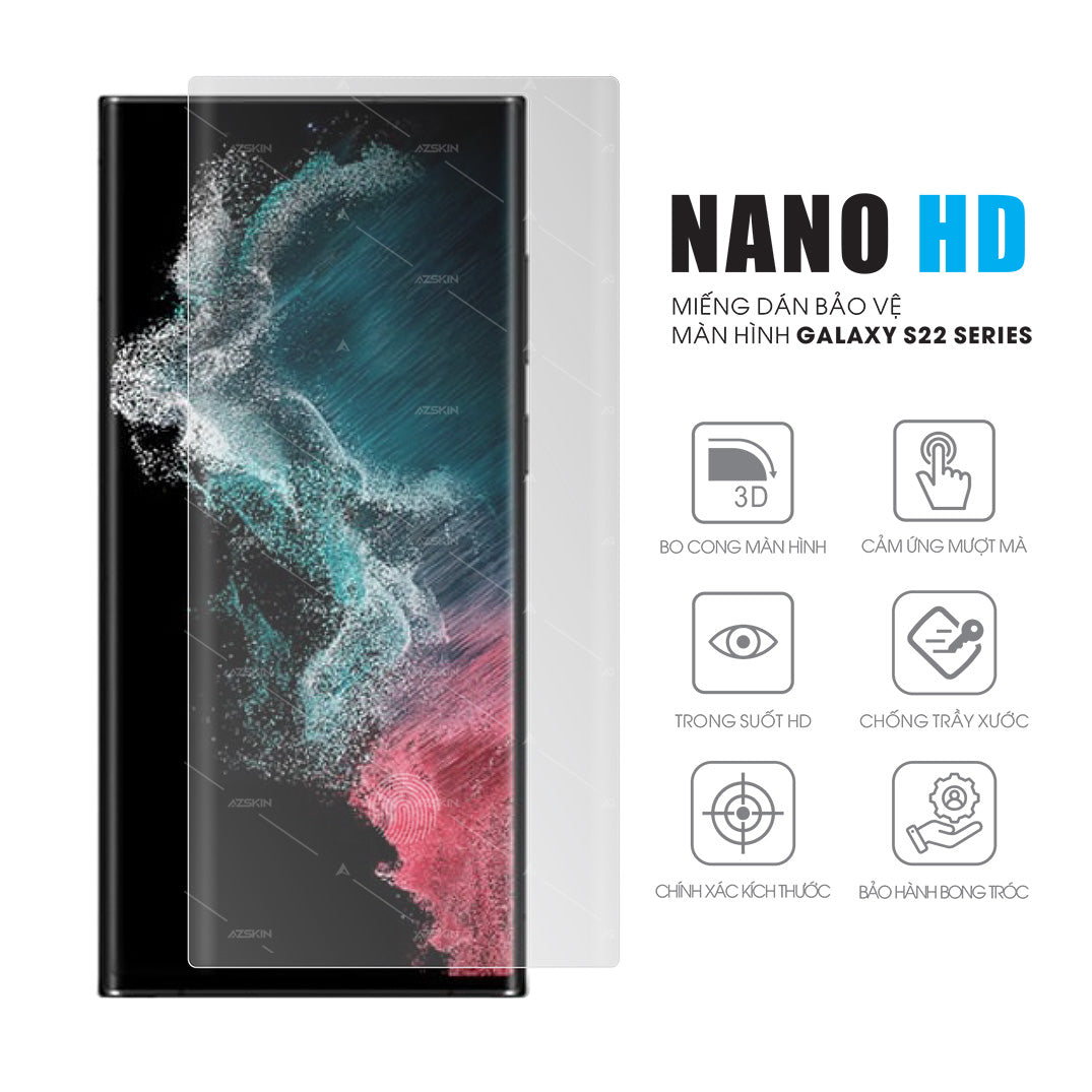 Miếng dán màn hình điện thoại Nano HD cho Samsung Galaxy S22 / S22+ / S22 Ultra