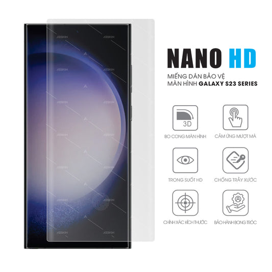 Miếng dán màn hình Samsung S23 Ultra Plus FE siêu trong suốt