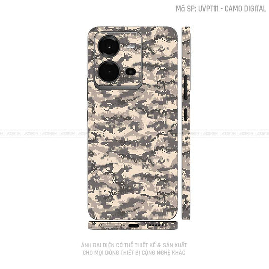 Dán Skin Vivo V Series Vân Camo Digital Xa Mạc | UVPT11