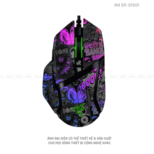 Skin Dán Chuột Razer Hình Sticker | STK01