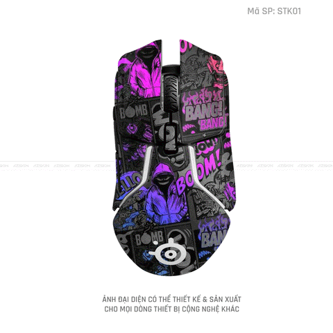 Skin Dán Chuột Steelseries Hình Sticker | D_STK01