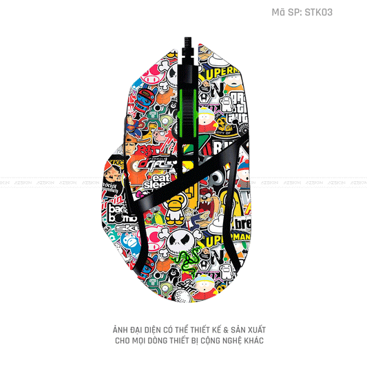 Skin Dán Chuột Razer Hình Sticker | STK03