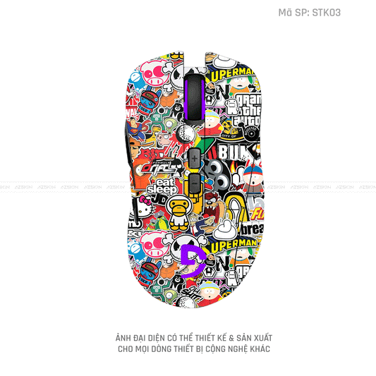 Skin Dán Chuột Fuhlen Hình Sticker | STK03