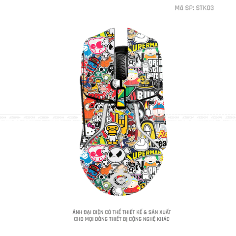 Skin Dán Chuột Steelseries Hình Sticker | D_STK03