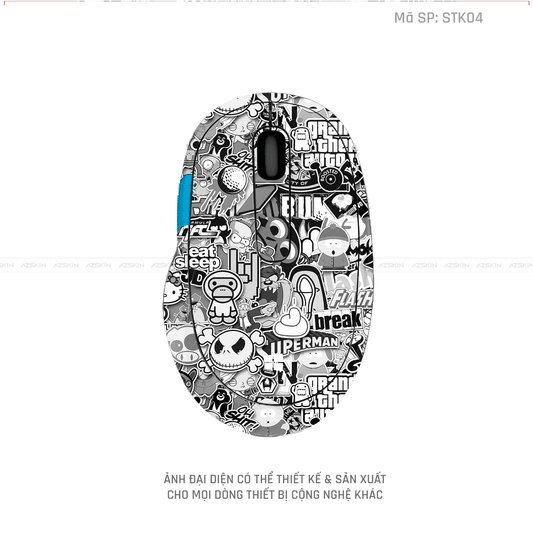 Skin Dán Chuột Microsoft Hình Sticker | STK04