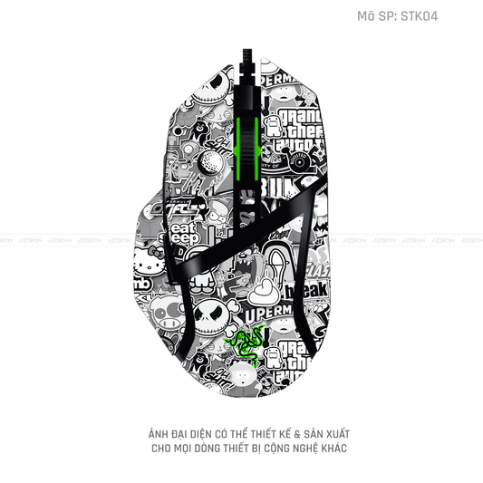 Skin Dán Chuột Razer Hình Sticker | STK04