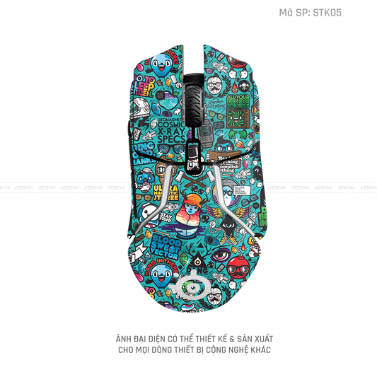 Skin Dán Chuột Steelseries Hình Sticker | D_STK05