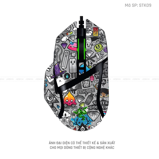 Skin Dán Chuột Razer Hình Sticker | STK09