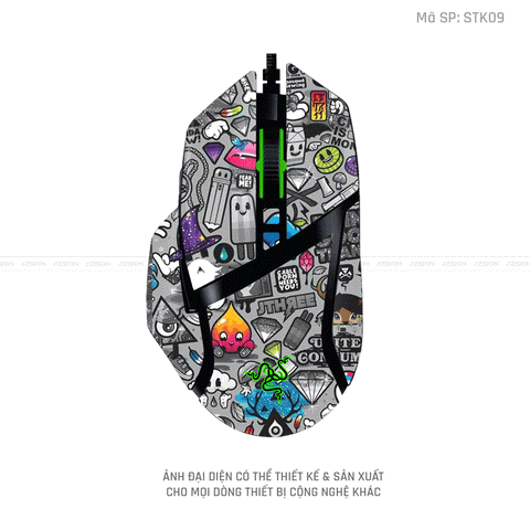 Skin Dán Chuột Razer Hình Sticker | STK09