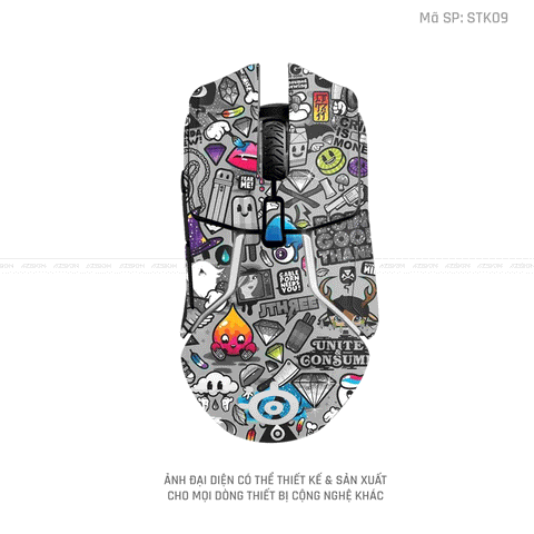 Skin Dán Chuột Steelseries Hình Sticker | D_STK09