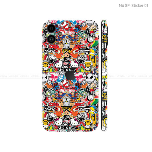 Dán Skin IPhone 11 Series Vân Nổi Sticker 01 | UVPT22
