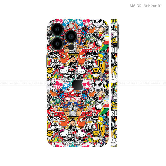 Dán Skin IPhone 14 Series Vân Nổi Sticker 01 | UVPT22