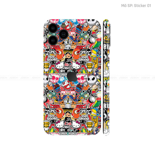 Dán Skin IPhone 11 Series Vân Nổi Sticker 01 | UVPT22